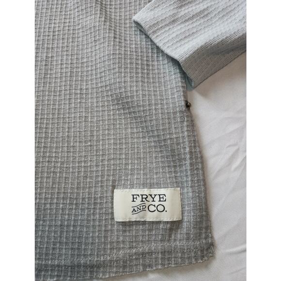 Frye And Co Women's Full Zip Waffle Knit Thumb Holes, Size Small Grey - Picture 2 of 6